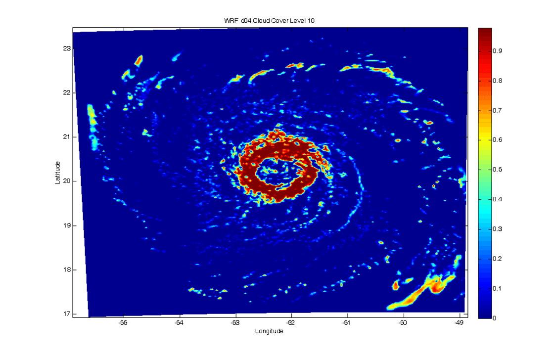 Satellite image of a western Pacific tropical cyclone with lidar flight tracks